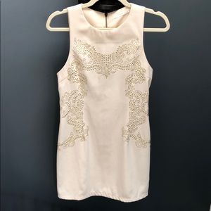 Embellished cream dress
